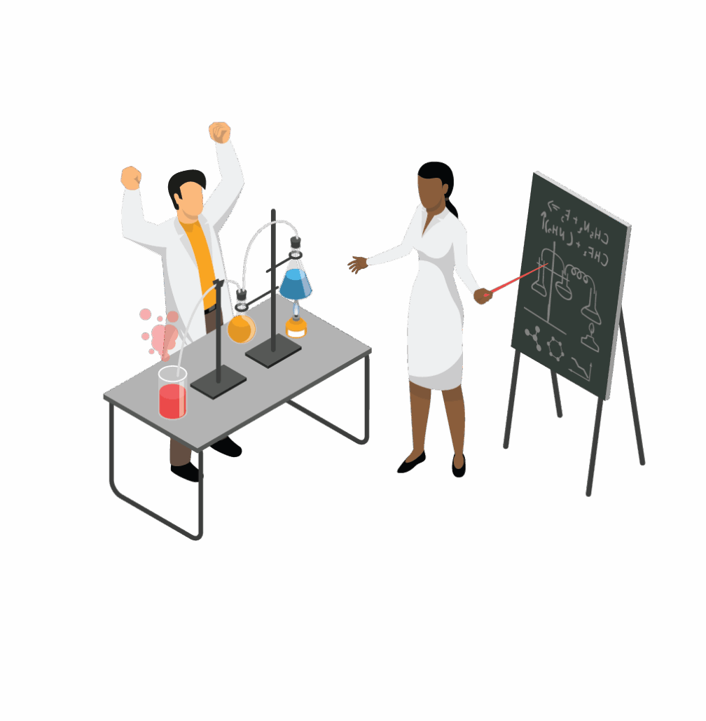 Science professionals illustration