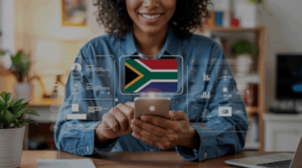 Illustration of Digital ID enabling secure online access to Home Affairs services and government documents in South Africa