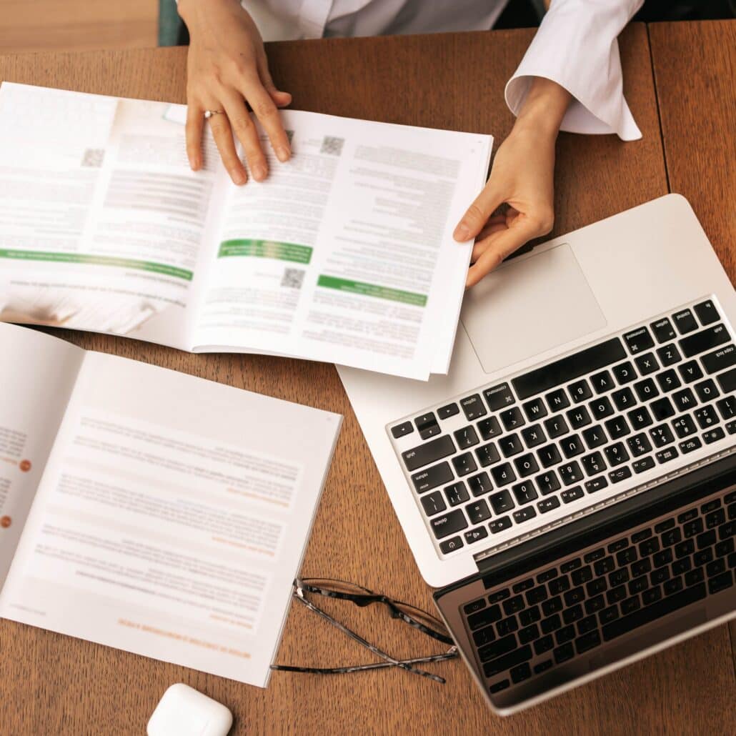 Lady working of documents